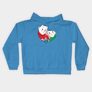 couple heart hand drawn Kids Hoodie